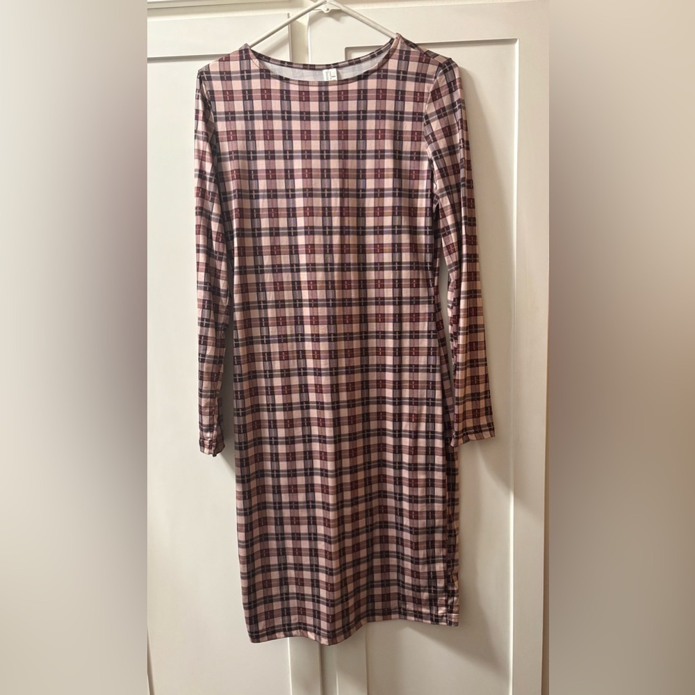 Plaid Long Sleeve Dress